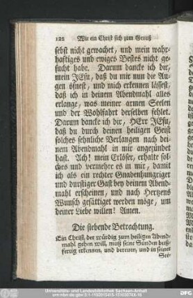 Die siebende Betrachtung.