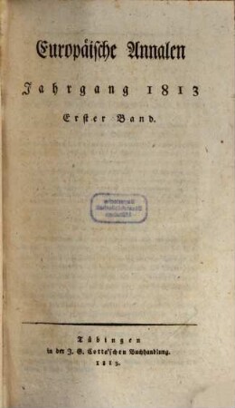 Europäische Annalen. 1813, 1/2