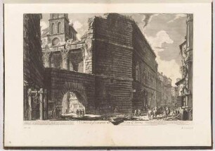 Veduta degli avanzi del Foro di Nerva (Ansicht der Überreste des Nerva-Forums), aus der Folge "Vedute di Roma"