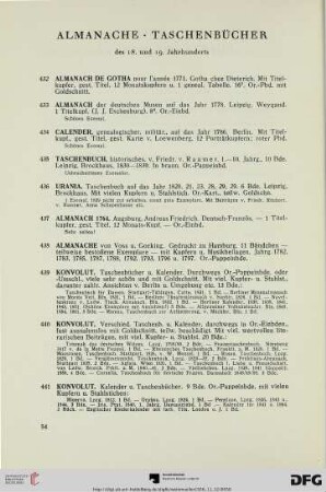 Almanach – Taschenbücher (Nr. 43-446)