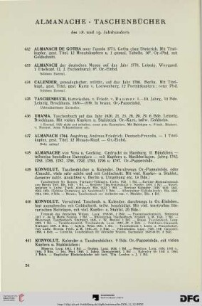 Almanach – Taschenbücher (Nr. 43-446)