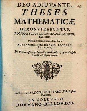 Theses mathematicae