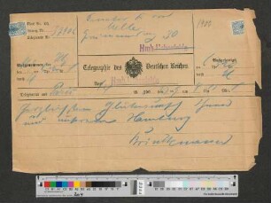 Telegramm an Werner von Melle