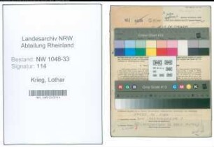 Entnazifizierung Lothar Krieg , geb. 24.07.1908 (Lehrer)