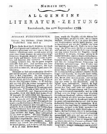 Goethe, Johann Wolfgang von: Goethe's Schriften. - Leipzig : Göschen Bd. 5. - 1788