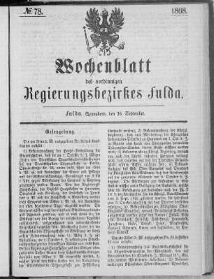 No. 78., Ausgabe vom 26. September 1868
