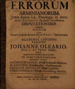Synopsis errorum Arminianorum
