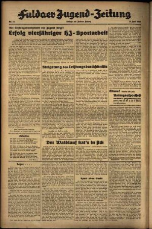 Zweite Ausgabe vom Mittwoch, den 23. Juni 1937.