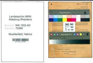 Entnazifizierung Helmut Muehlenfeld, geb. 26.10.1893 (Verw.Angest.)