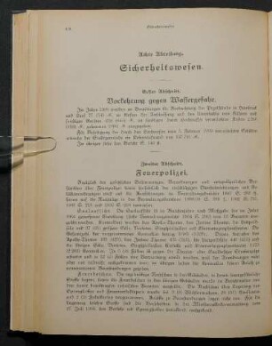 Erster Abschnitt. Vorkehrung gegen Wassergefahr.