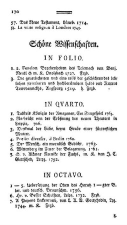 Schöne Wissenschaften.