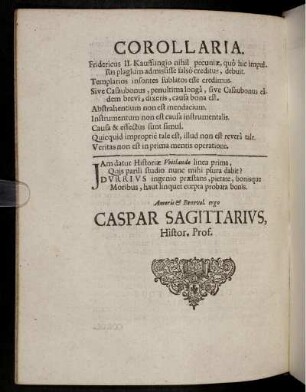 Corollaria
