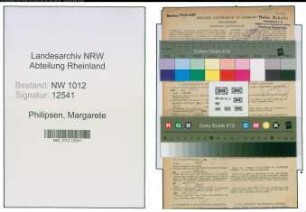 Entnazifizierung Margarete Philipsen , geb. 08.11.1913 (Buchhalterin)