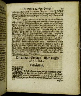 Die andere Predigt/ über diesen CXXX. Psalm.
