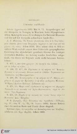 Litteratur und Funde