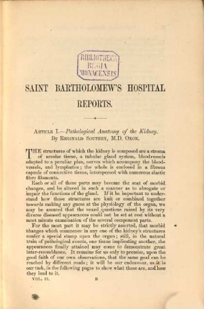 Saint Bartholomew's Hospital reports. 2. 1866
