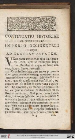 Continuatio historiae ab restaurato imperio occidentali usque ad nostram aetatem