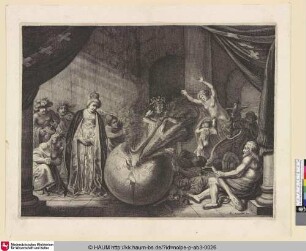 [Allegorie auf den Zustand Frankreichs; Franse maagd beweent de rampspoed van Frankrijk]