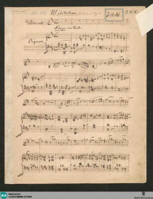 Méditations - JWK Mus.Ms. 116 : vl, org; D; StrK WoO 3.06