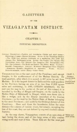 Chapter I. Physical description
