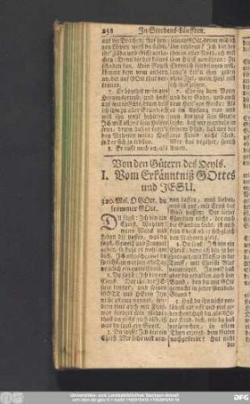 I. Vom Erkänntniß Gottes und Jesu.