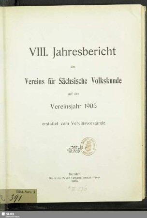 8.1905(1906): Jahresbericht