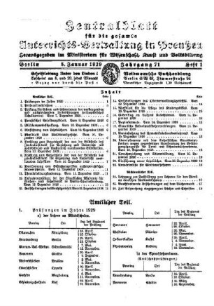 Prüfungen im Jahre 1929 : [Amtlicher Teil]