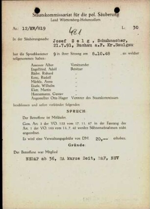 Selg, Josef