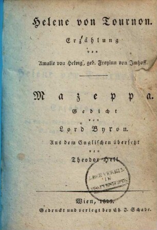 Helene von Tournon : Erzählung