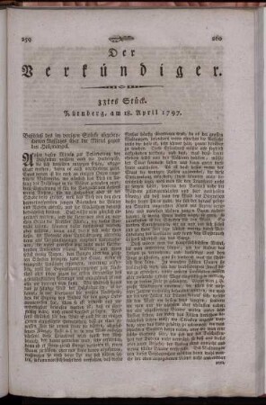 33tes Stück. Nürnberg, am 18. April 1797