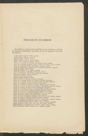 Periódicos recibidos