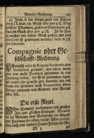 Compagnie oder Gesellschafts-Rechnung