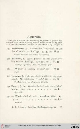 Aquarelle (Nr. 337-357)