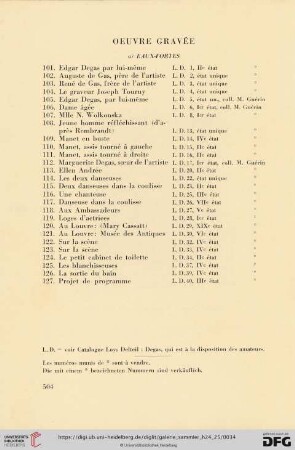 Oeuvre gravée
