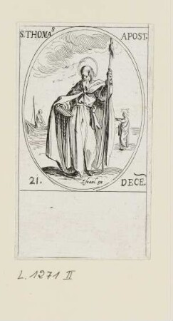 Dezember - Heiliger Thomas, Blatt 116 der Folge "Les images de tous les saincts et saintes de l'année"