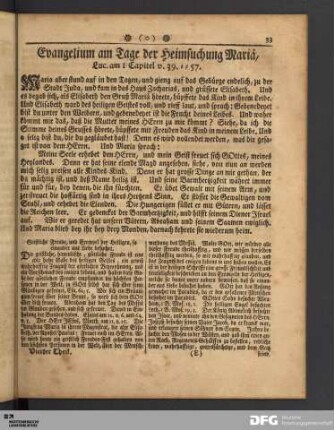Evangelium am Tage der Heimsuchung Mariä.