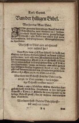 Dat I. Capittel. Van der hilligen Bibel.