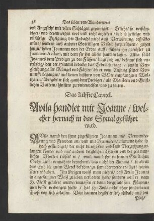 Das Ailffte Capitel. Avila handlet mit Joanne/ welcher hernach in das Spital geführt wird.