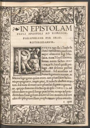 In Epistolam Pauli Apostoli Ad Romanos, Paraphrasis Per Eras. Roterodamum.