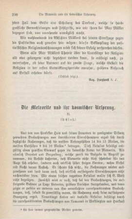 290-304 Die Meteorite und ihr kosmischer Ursprung : Schluß