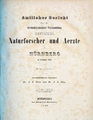 Amtlicher Bericht über die Versammlung Deutscher Naturforscher und Ärzte. 23. 1845 (1846)