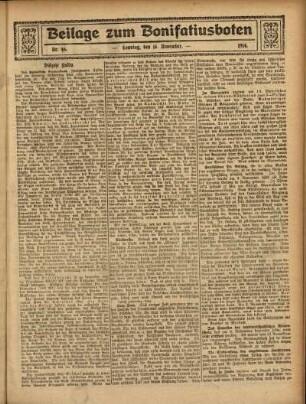 Ausgabe vom Sonntag, den 15. November 1914.
