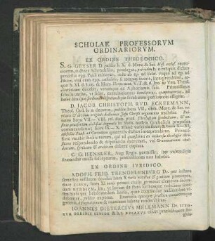 Scholae Professorvm Ordinariorvm.