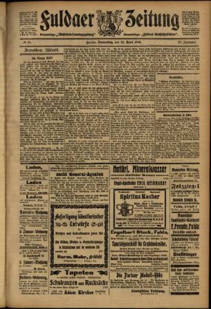 Zweite Ausgabe vom Donnerstag, den 12. April 1906.