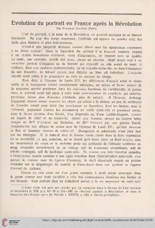 1: Evolution du portrait en France après la Révolution