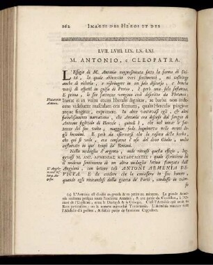 LVII. [ - ] LXI. M. Antonio, e Cleopatra. [ ... mit Abbildungsbeschreibung.]