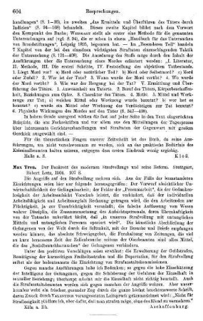 604, Max Tren. Der Bankrott des modernen Strafvollzugs und seine Reform, 1904
