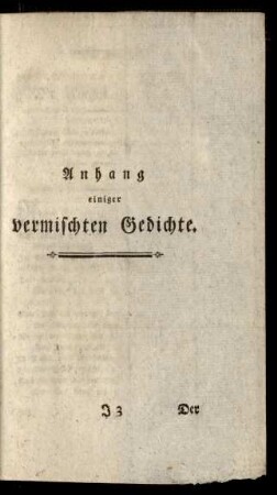 Anhang einiger vermischten Gedichte.