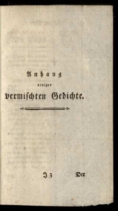 Anhang einiger vermischten Gedichte.