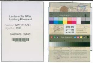 Entnazifizierung Hubert Geerkens , geb. 15.03.1904 (Installateur)